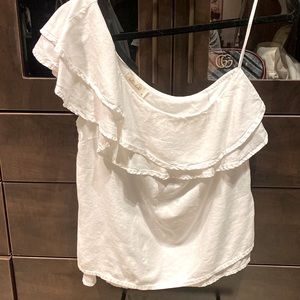 Bella dahl one shoulder ruffle top